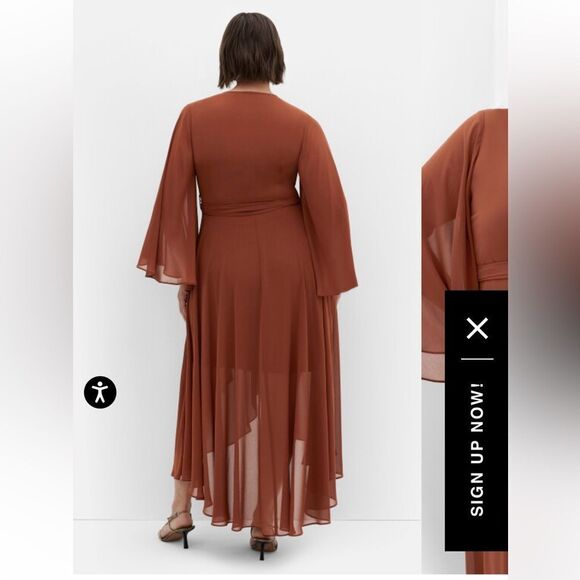 City Chic Fleetwood Maxi Dress - Brown Wrap Dress Size 16 - Picture 8 of 8